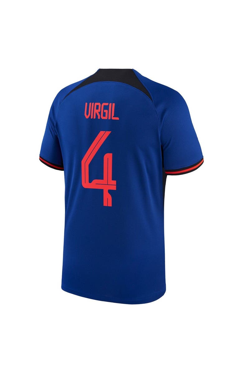 Nike Men's Nike Virgil Van Dijk Blue Netherlands National Team 2022/23 Away Breathe Stadium Replica Player Jersey, Alternate, color, 