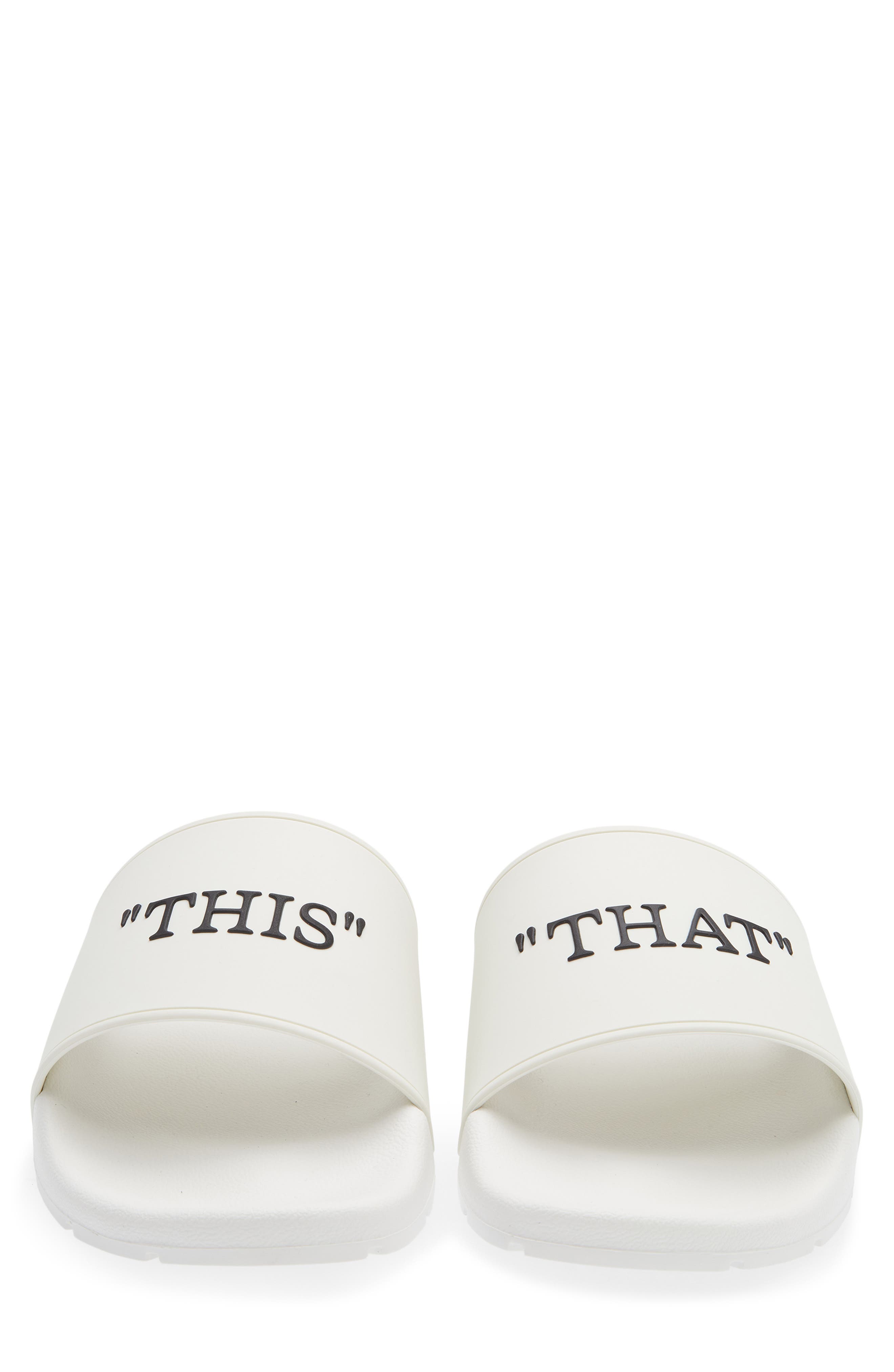 Off-White This That Slide Sandal, Alternate, color, White - Black