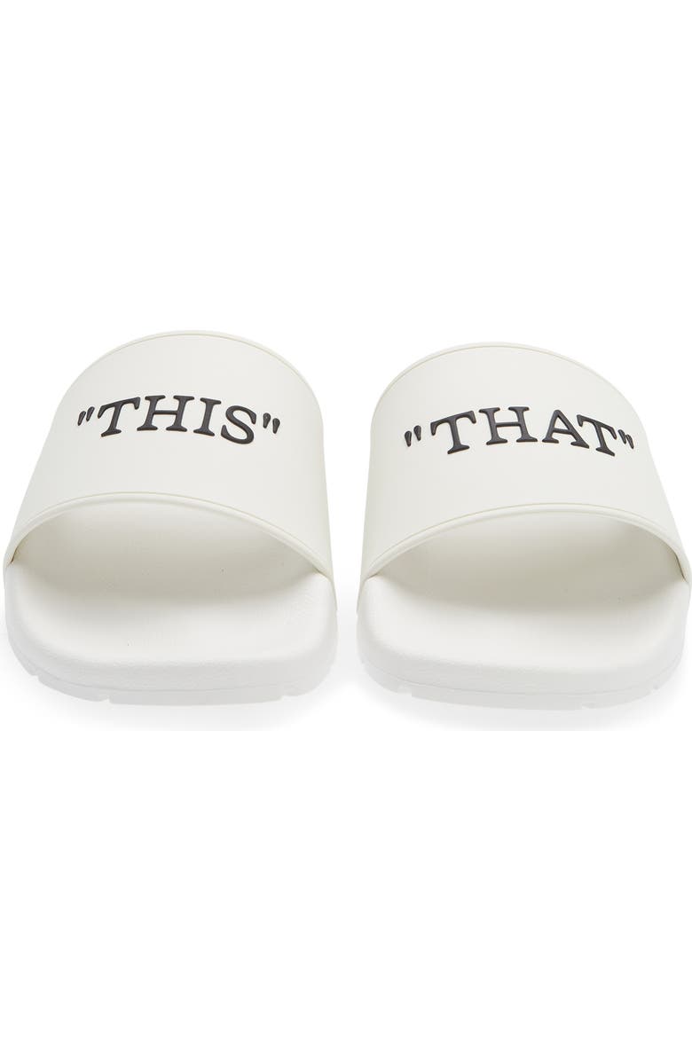 Off-White This That Slide Sandal, Alternate, color, White - Black
