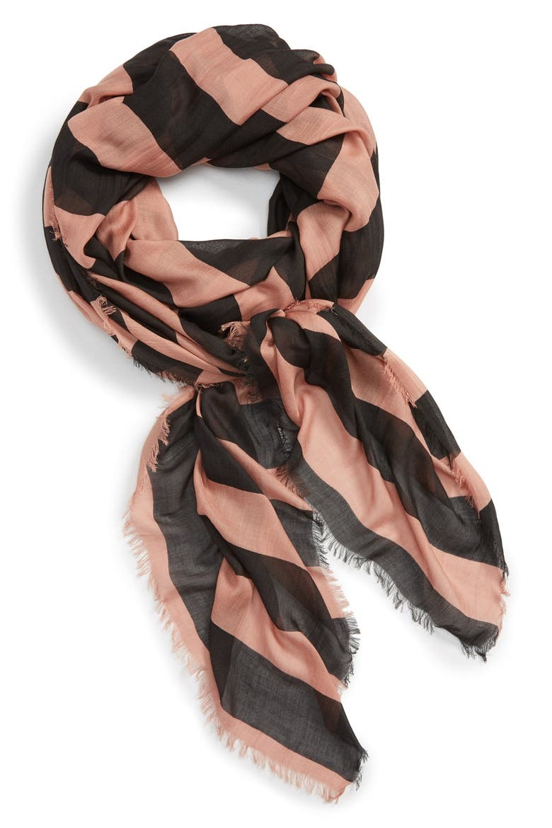 Dot Print Scarf, Main, color, MAUVE/ BLACK