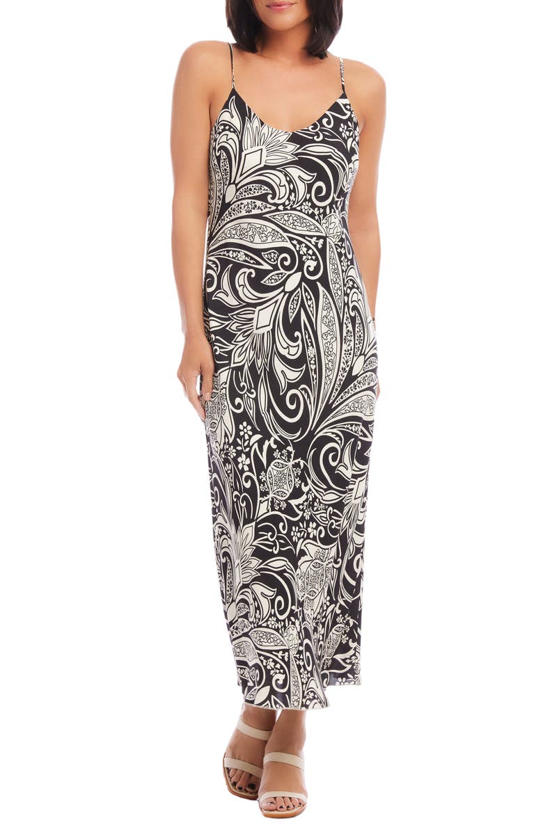 Karen Kane Printed Bias Cut Slipdress, Main, color, Print