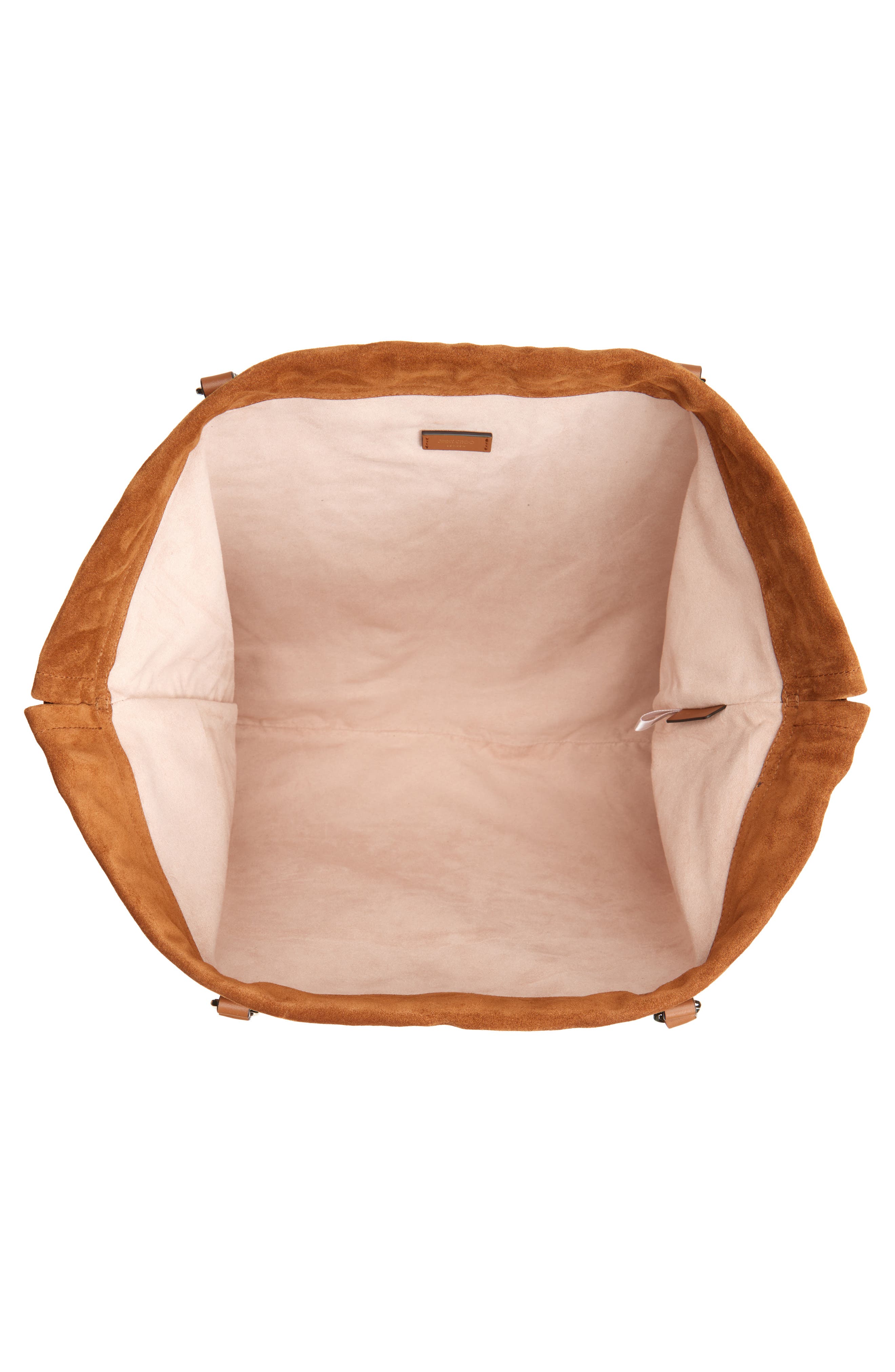 Jimmy Choo Large Drawstring Leather Tote, Alternate, color, Tan/ Light Gold