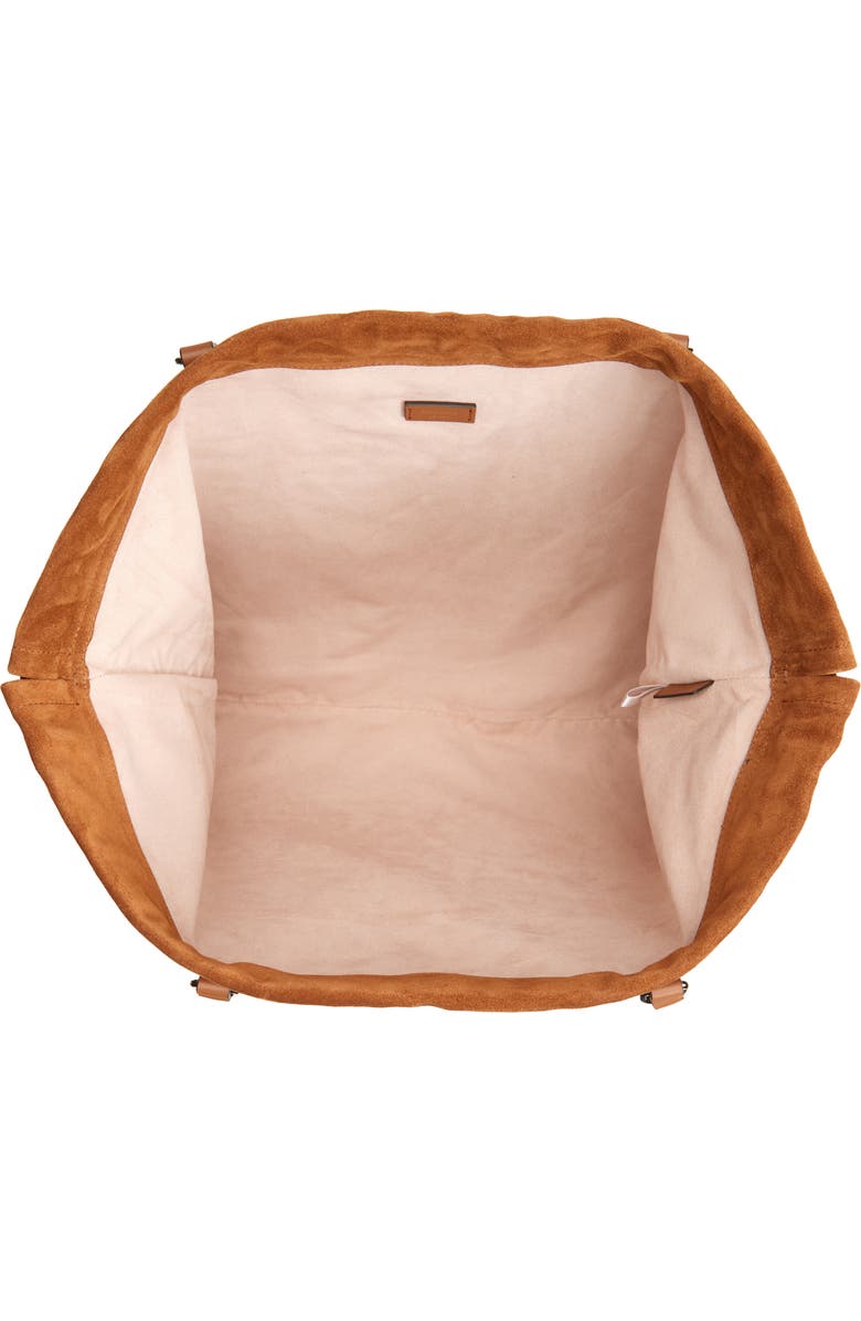 Jimmy Choo Large Drawstring Leather Tote, Alternate, color, Tan/ Light Gold