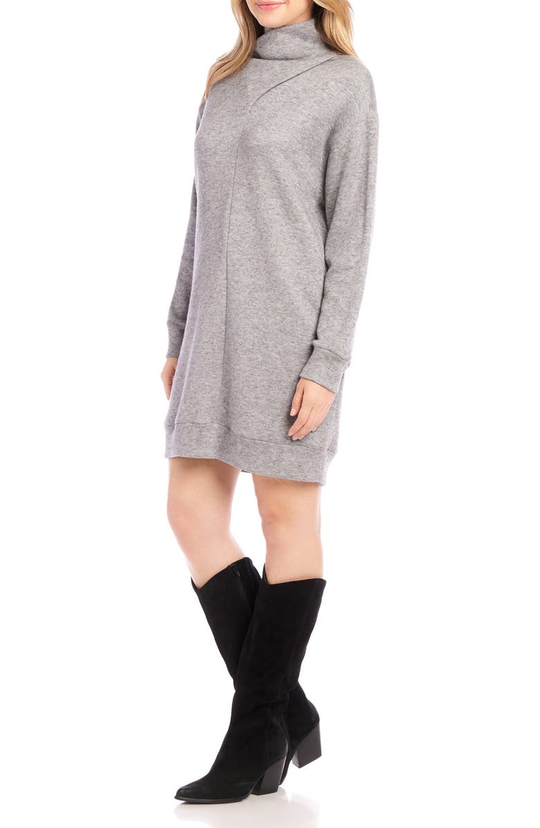 Karen Kane Long Sleeve Turtleneck Sweater Dress, Alternate, color, Gray