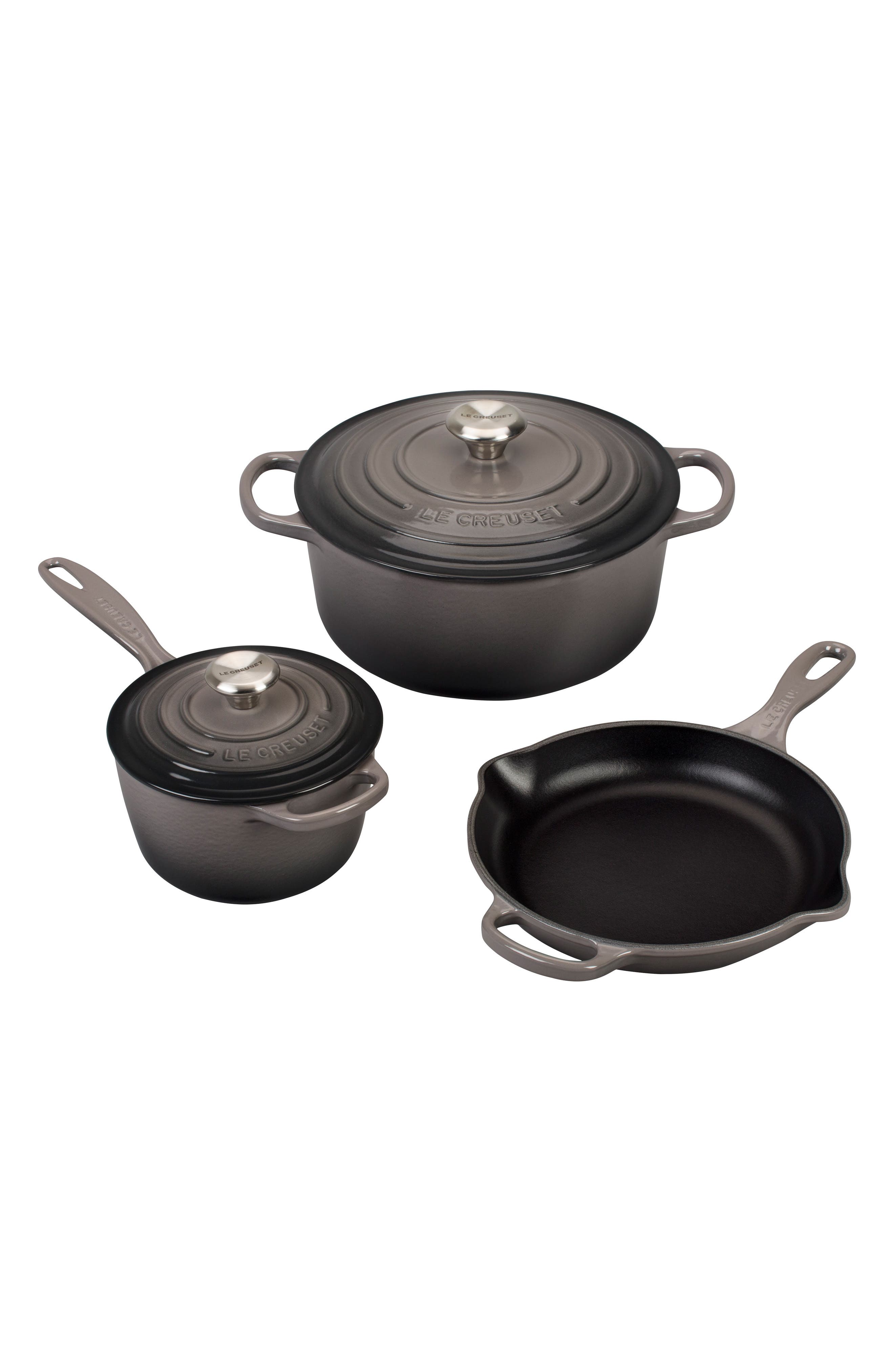Signature Five-Piece Cast Iron Cookware Set with Stainless Steel Knobs - Thumbnail 3
