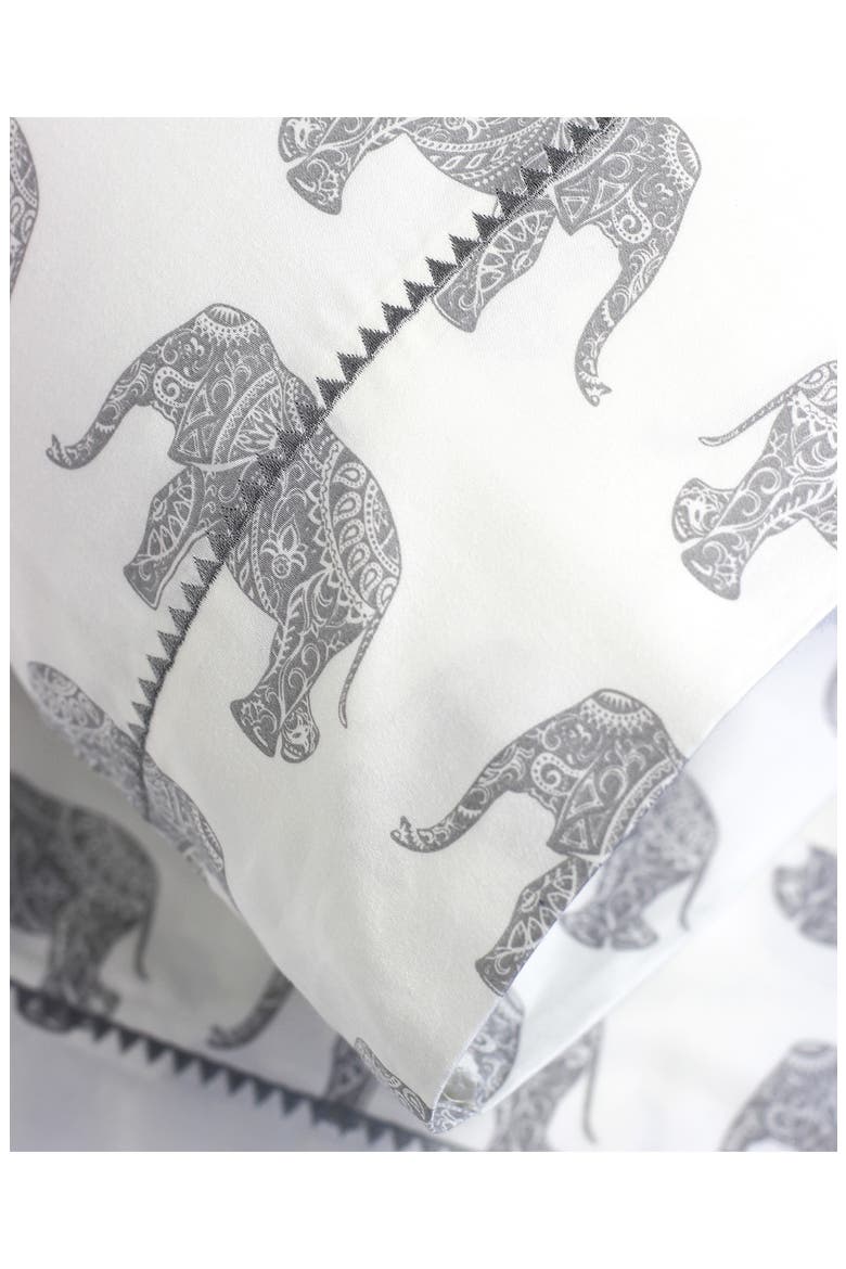Elephant Print 400 Thread Count Cotton Sheet Set, Alternate, color, GREY