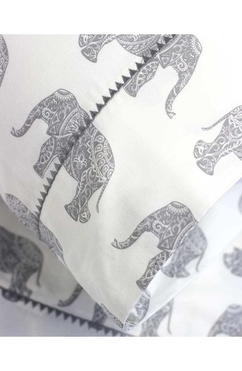 MELANGE HOME Elephant Print 400 Thread Count Cotton Sheet Set, Alternate, color, Grey