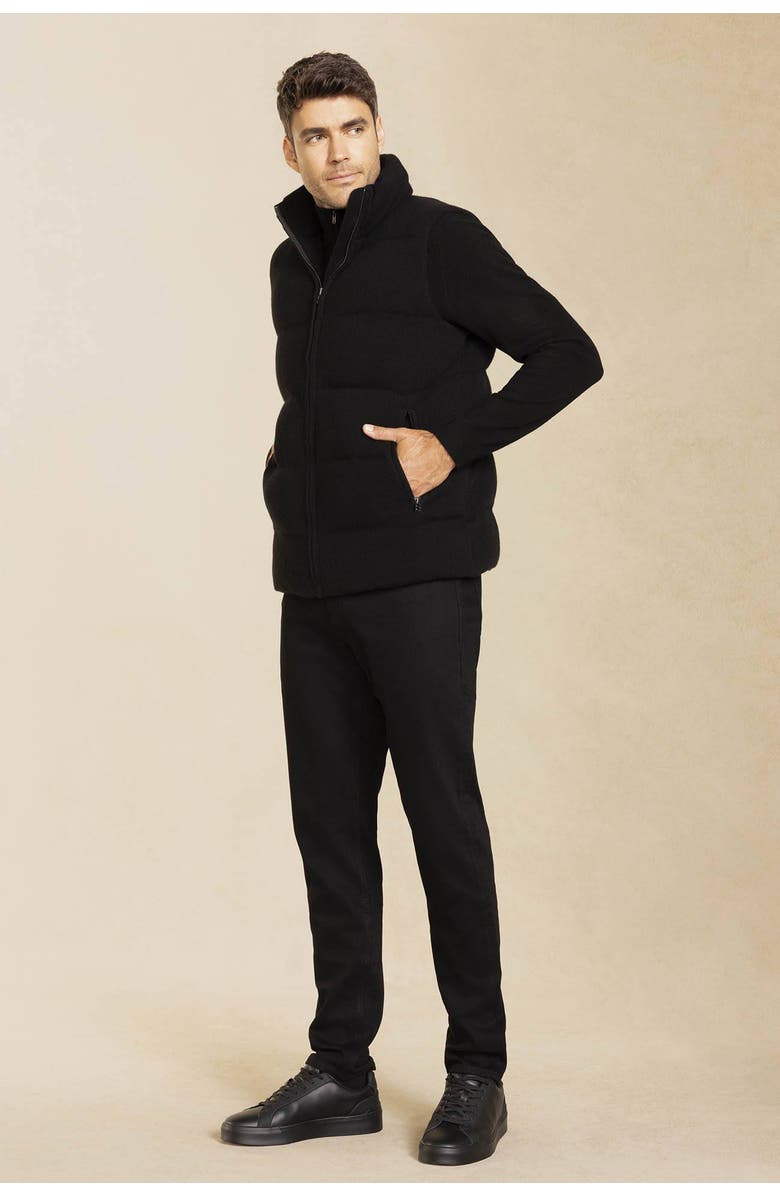 NAKED CASHMERE Cody Cashmere Puffer Vest, Main, color, Black