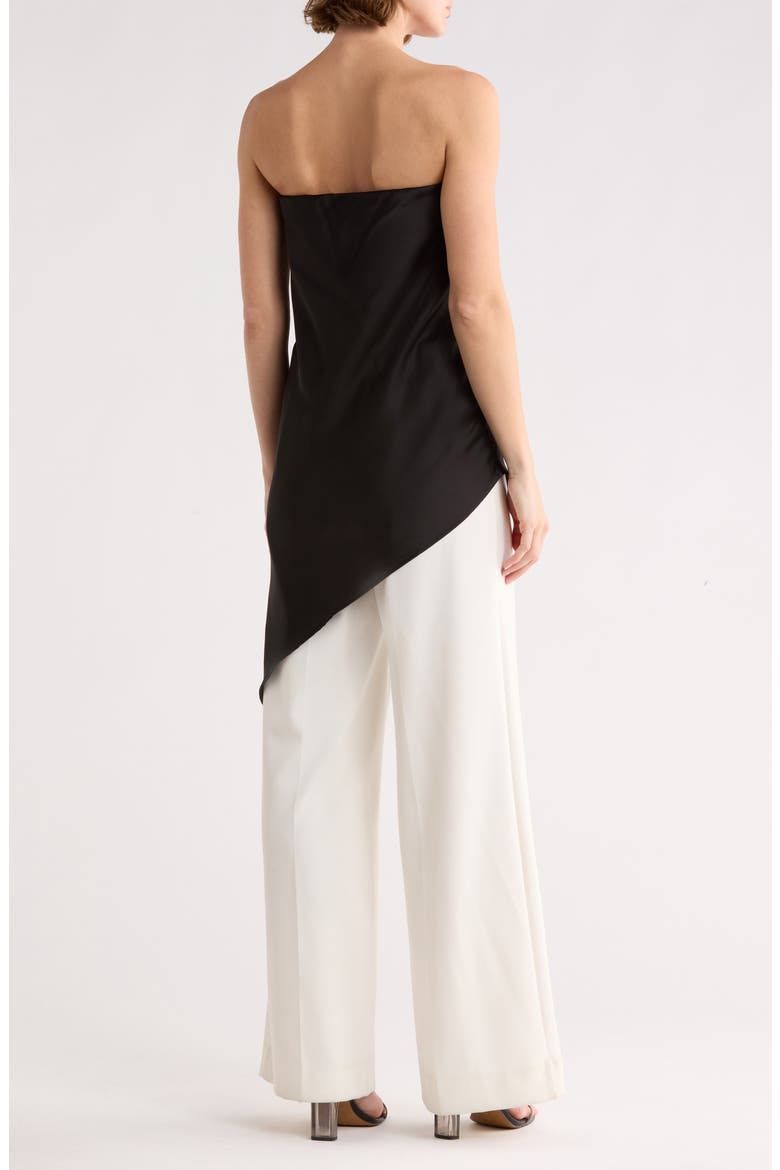 Asymmetric Strapless Tunic Top, Alternate, color, BLACK
