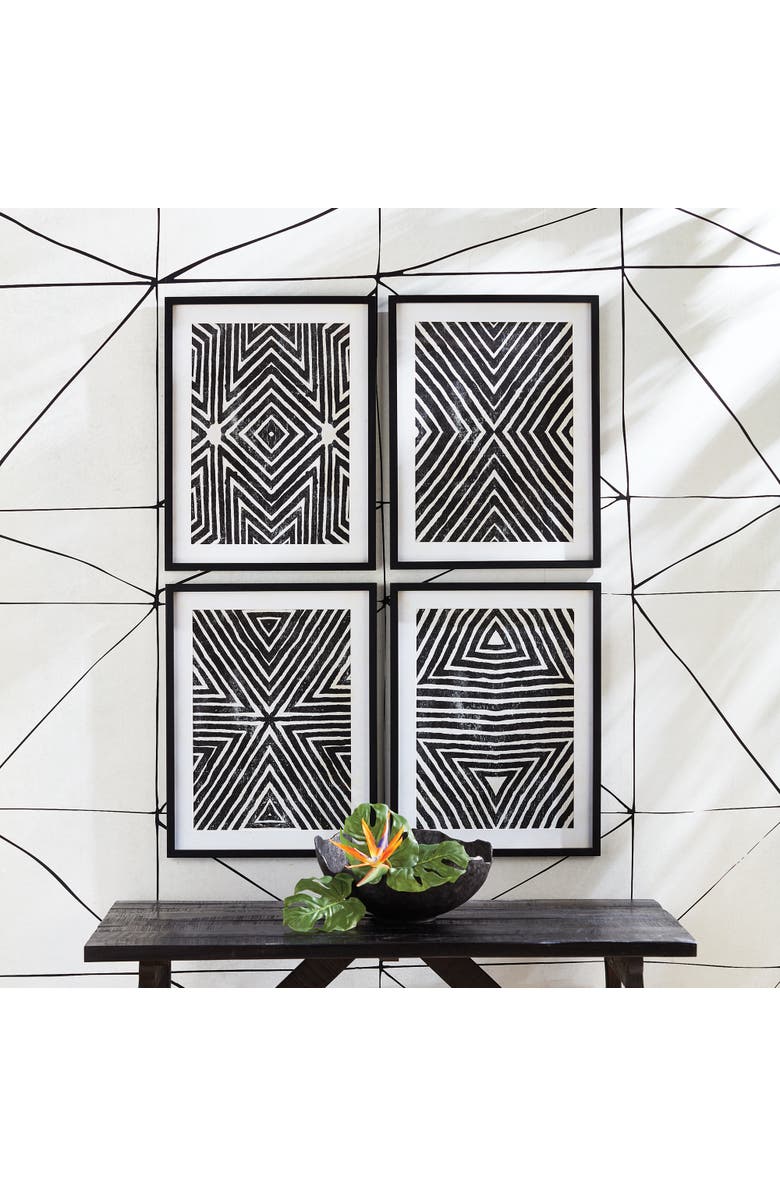 Napa Home & Garden Achromatic Geometric Prints, Set Of 4, Alternate, color, Black