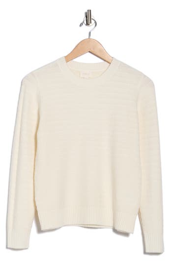 Cyrus Textured Stitch Crewneck Sweater In Neutral