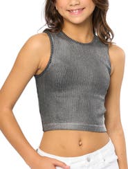 Malibu Sugar Metallic paint ribbed top - Big Kid