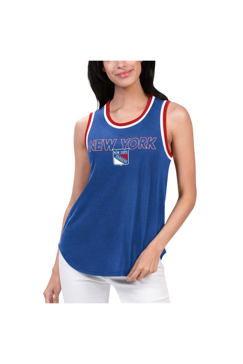 Women's G-III 4Her by Carl Banks Blue New York Rangers Strategy Tank Top, Alternate, color, Blue