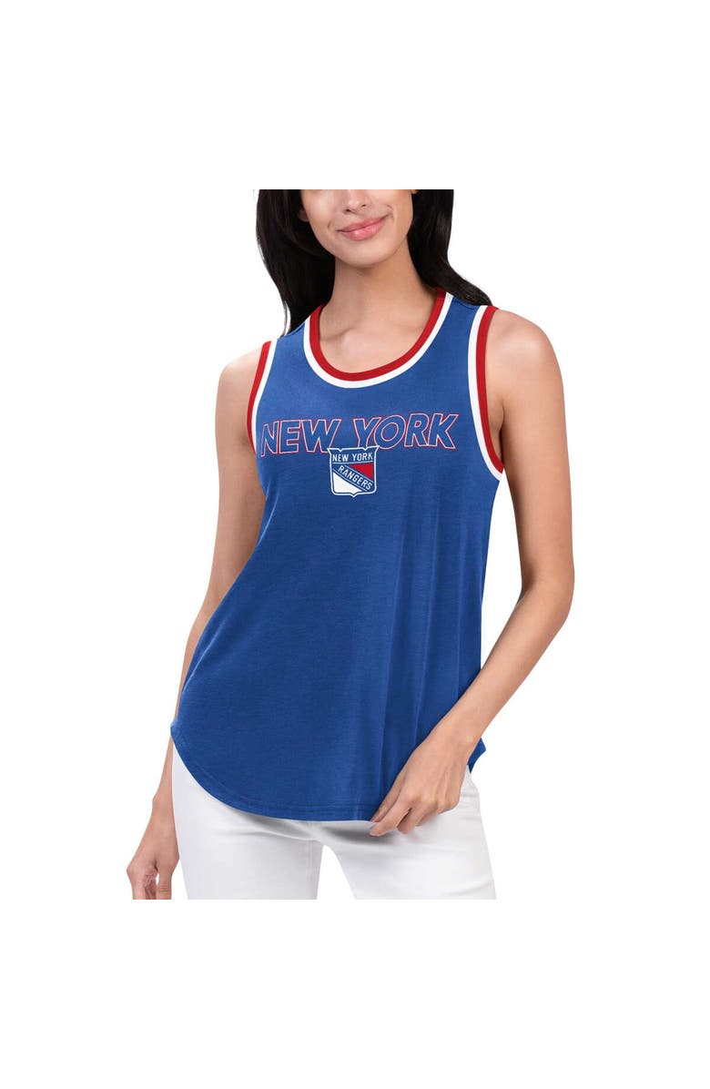 G-III 4HER BY CARL BANKS Women's G-III 4Her by Carl Banks Blue New York Rangers Strategy Tank Top, Alternate, color, Blue