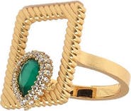 ZARUX Elegant Green Onyx Ring