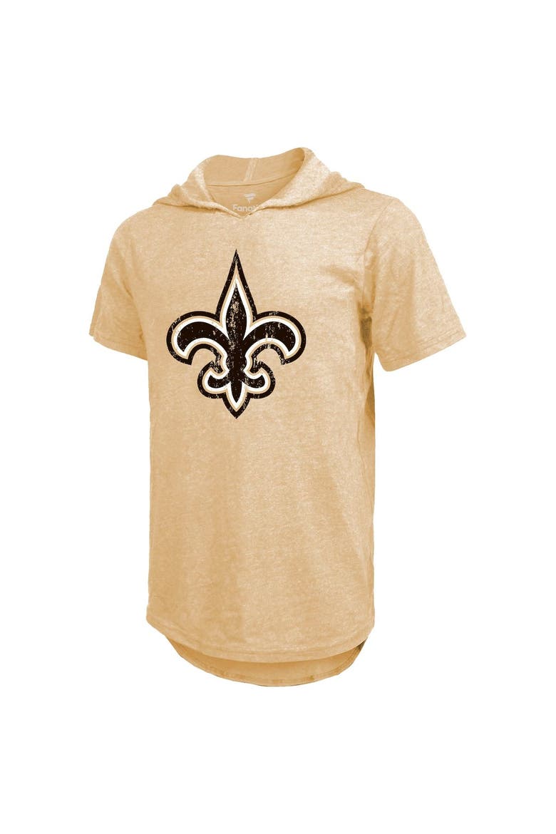 Men's Majestic Threads Alvin Kamara Gold New Orleans Saints Player Name & Number Tri-Blend Hoodie T-Shirt, Alternate, color, Gold