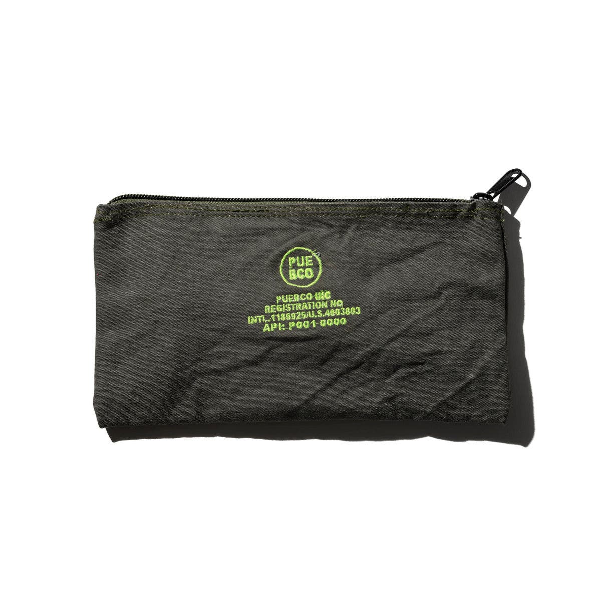 PUEBCO Vintage Tent Fabric Pouch in Neon Green 