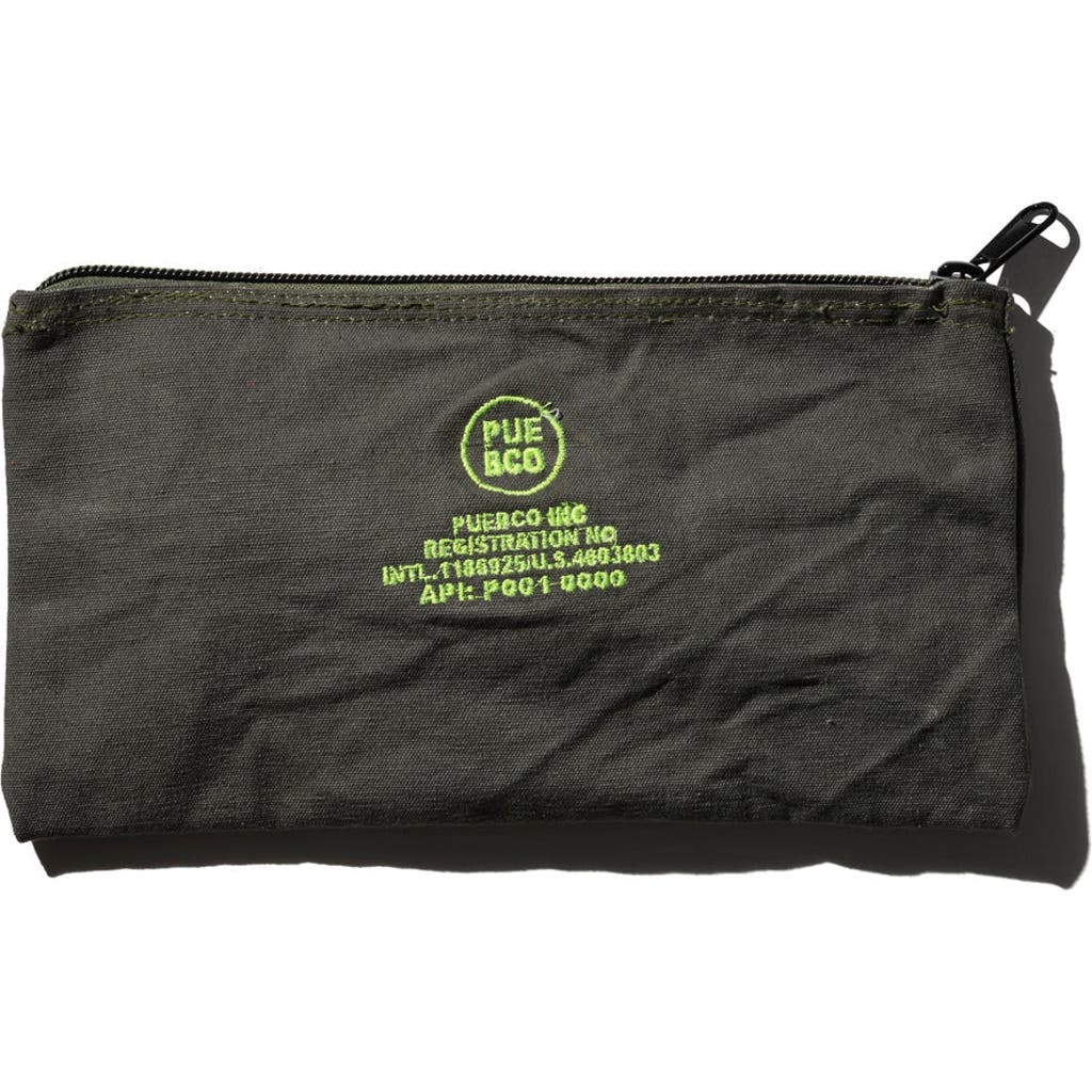 Puebco Vintage Tent Fabric Pouch In Neon Green