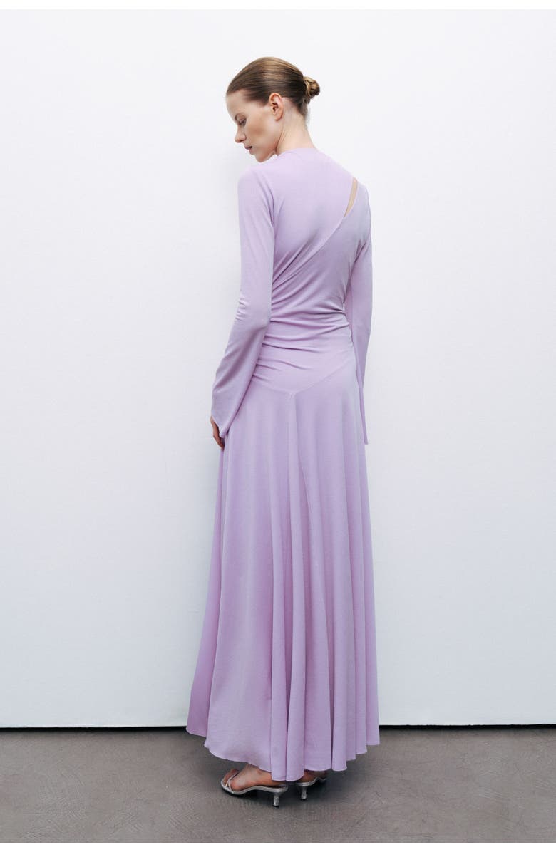 Nocturne Long Sleeve Maxi Dress with Accessory Detail, Alternate, color, 