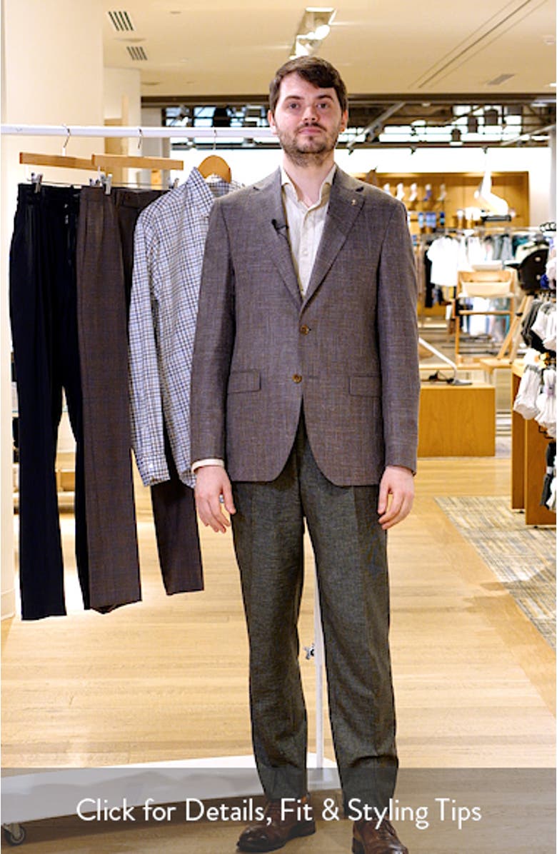 Midland Contemporary Fit Slub Wool & Silk Blend Mélange Sport Coat, sales video thumbnail