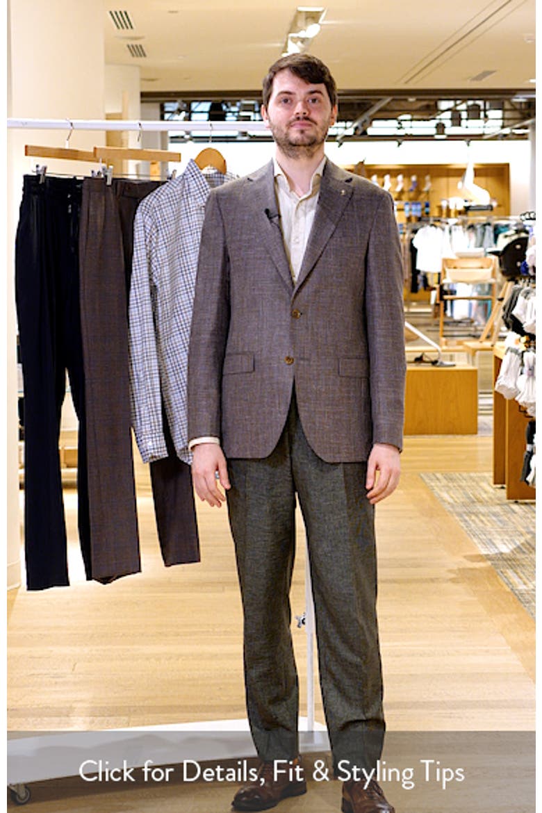 Midland Contemporary Fit Slub Wool & Silk Blend Mélange Sport Coat video