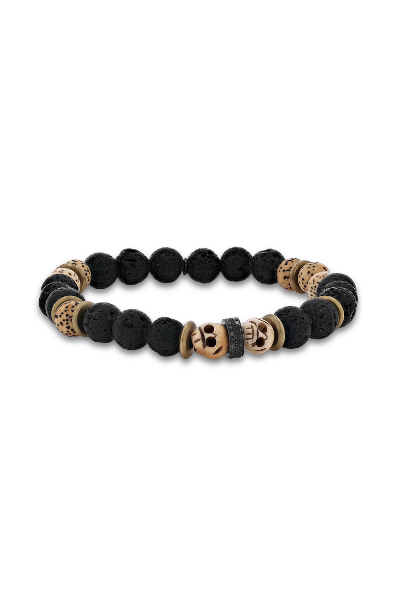 Mr Lowe by Sheryl Lowe Mr Lowe Black Mix Bracelet with Skull Beads, Main, color, Black Mix