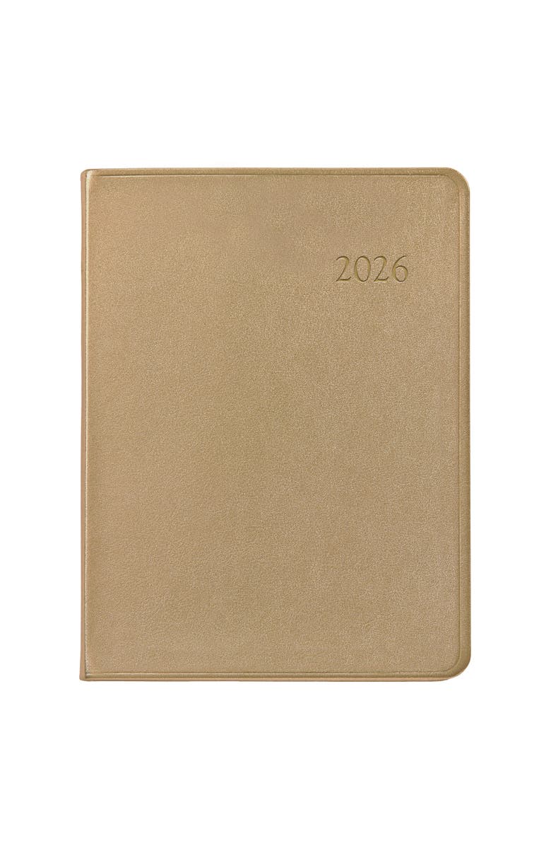 Graphic Image 2026 Leather Desk Diary, Alternate, color, White Gold