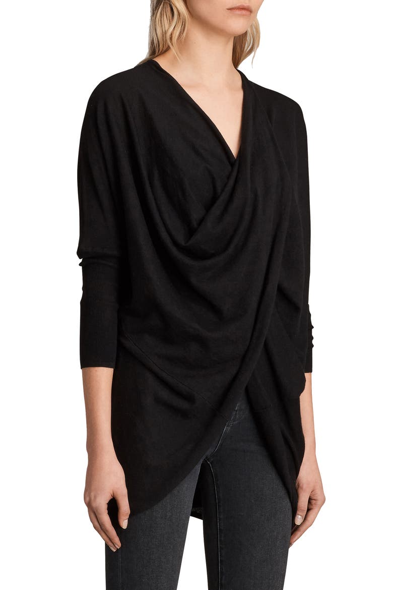 Itat Shrug Cardigan, Alternate, color, BLACK