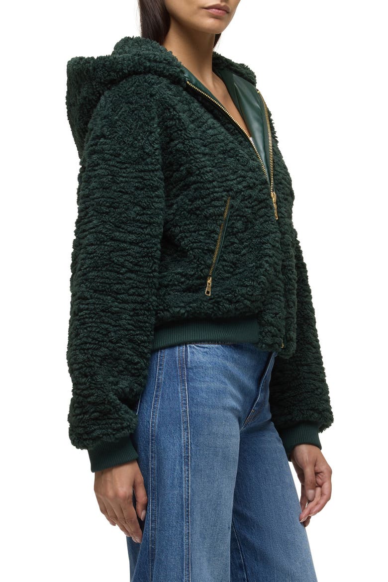 Faux Shearling Jacket, Alternate, color, DARKEST SPRUCE
