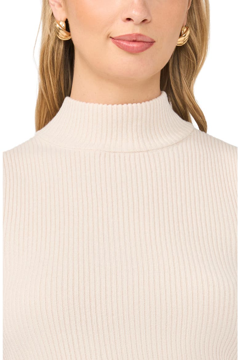 Sleeveless Mock Neck Rib Sweater, Alternate, color, SWEET CREAM