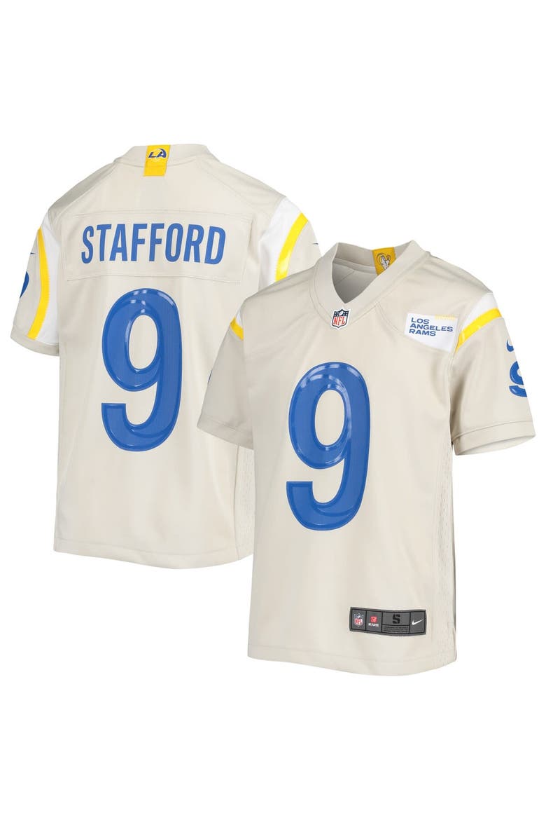 Youth Nike Matthew Stafford Cream Los Angeles Rams Game Jersey, Main, color, Cream