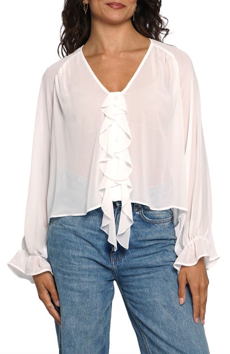 Ruffle Sheer Top