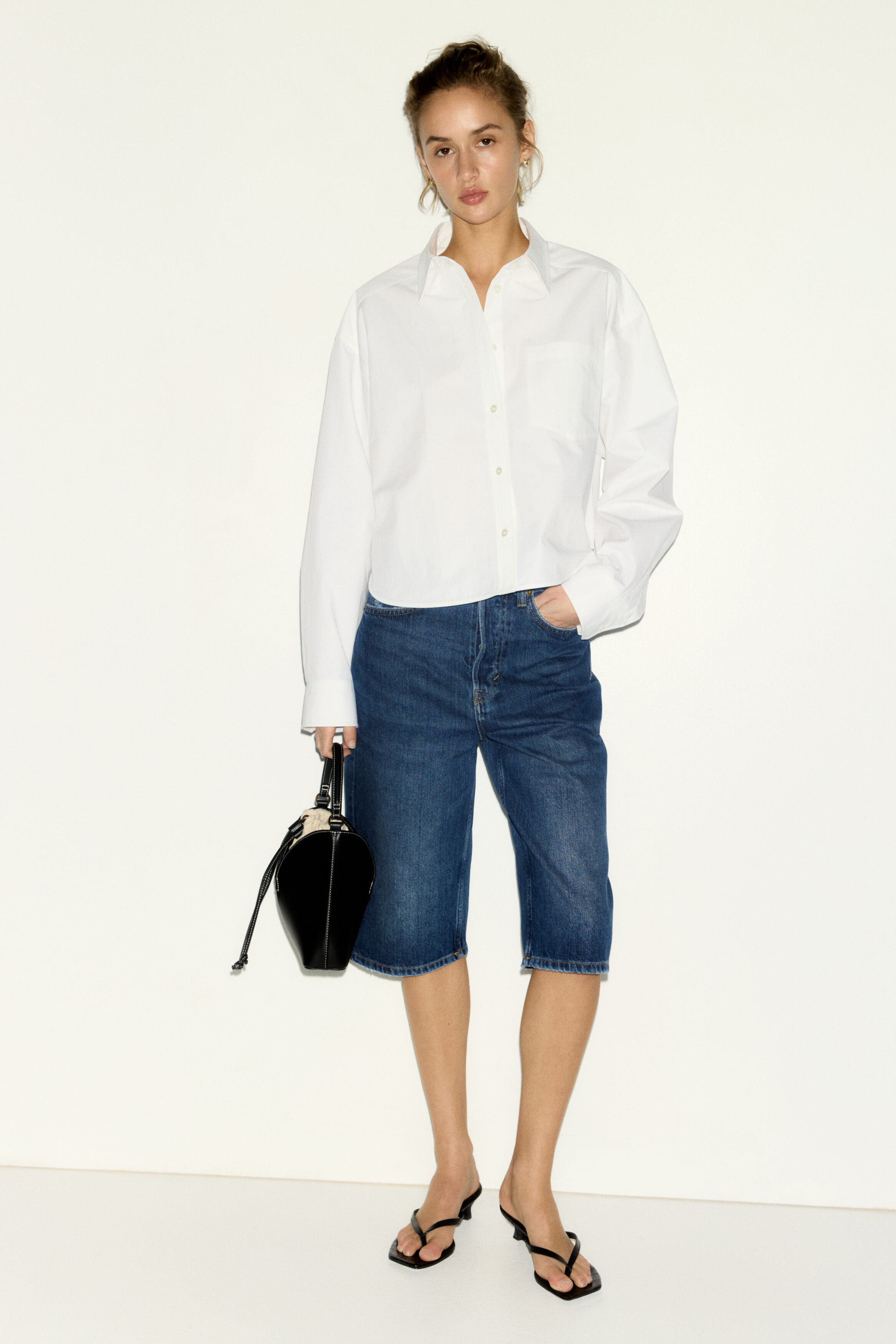Denim bermuda shorts - image 2