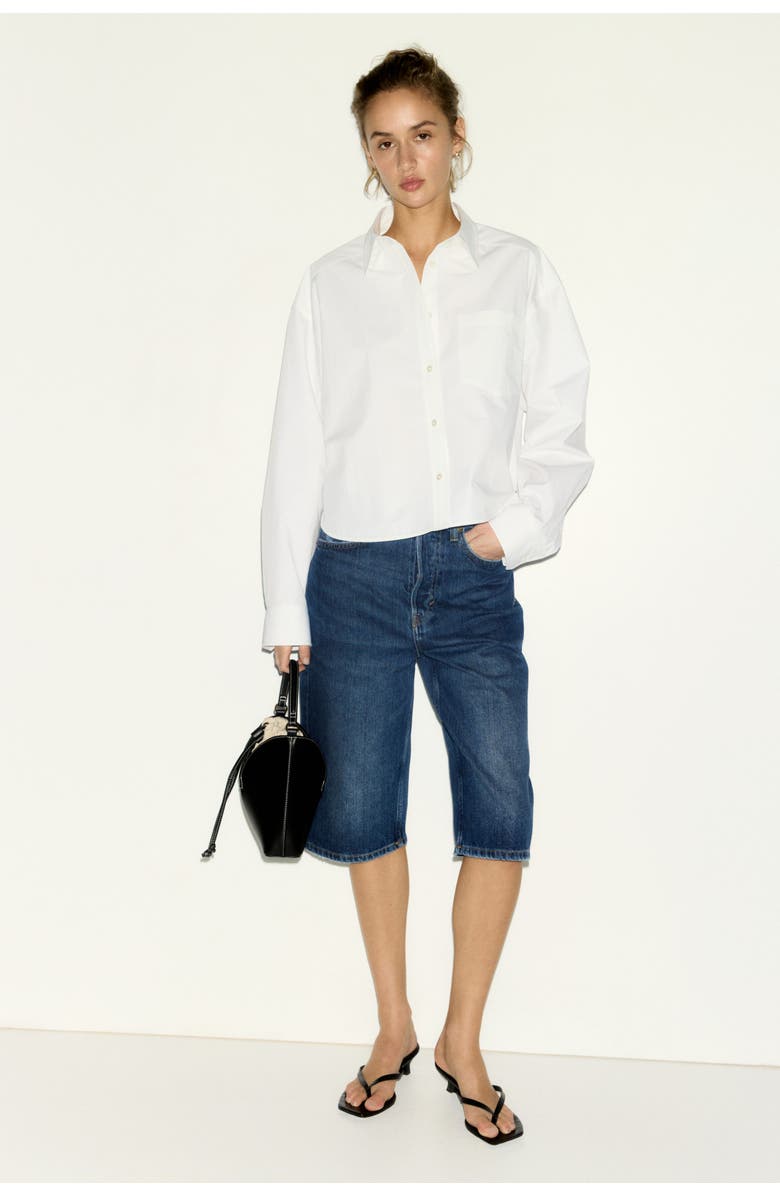 H&M Denim Bermuda Shorts, Alternate, color, Dark Denim Blue