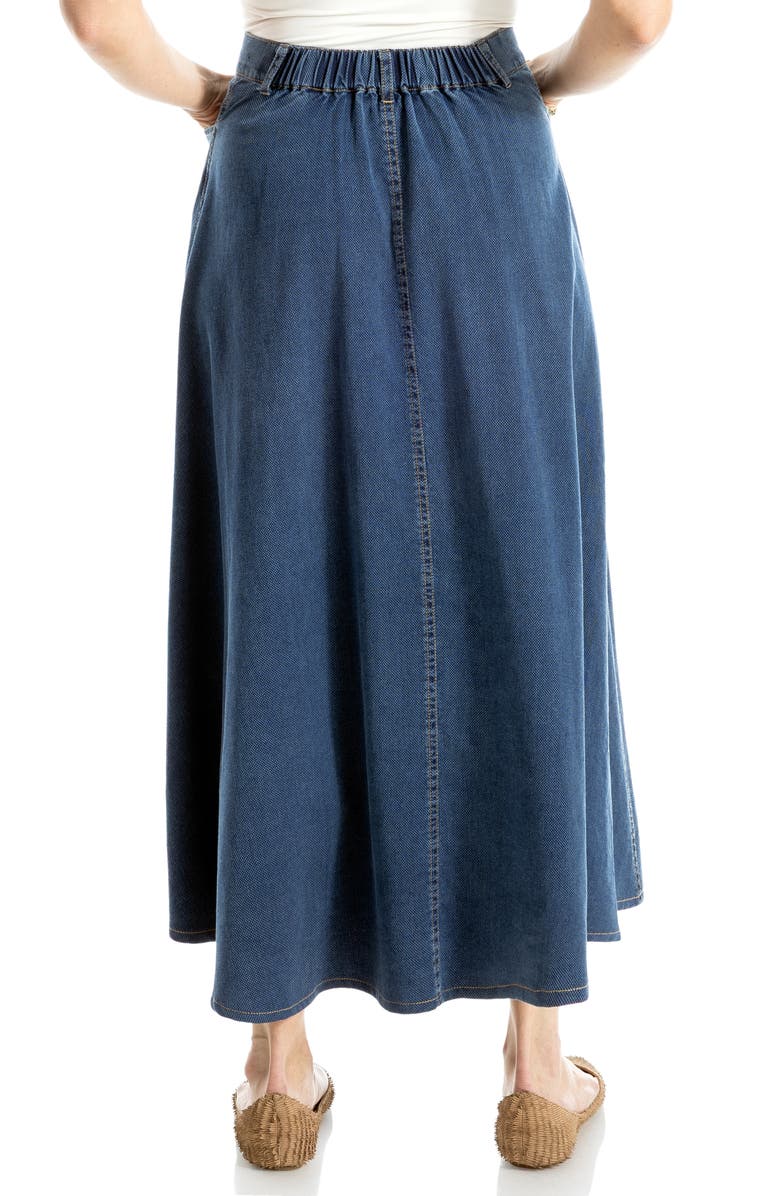MAX STUDIO Piqué A-Line Maxi Skirt, Alternate, color, Indigo