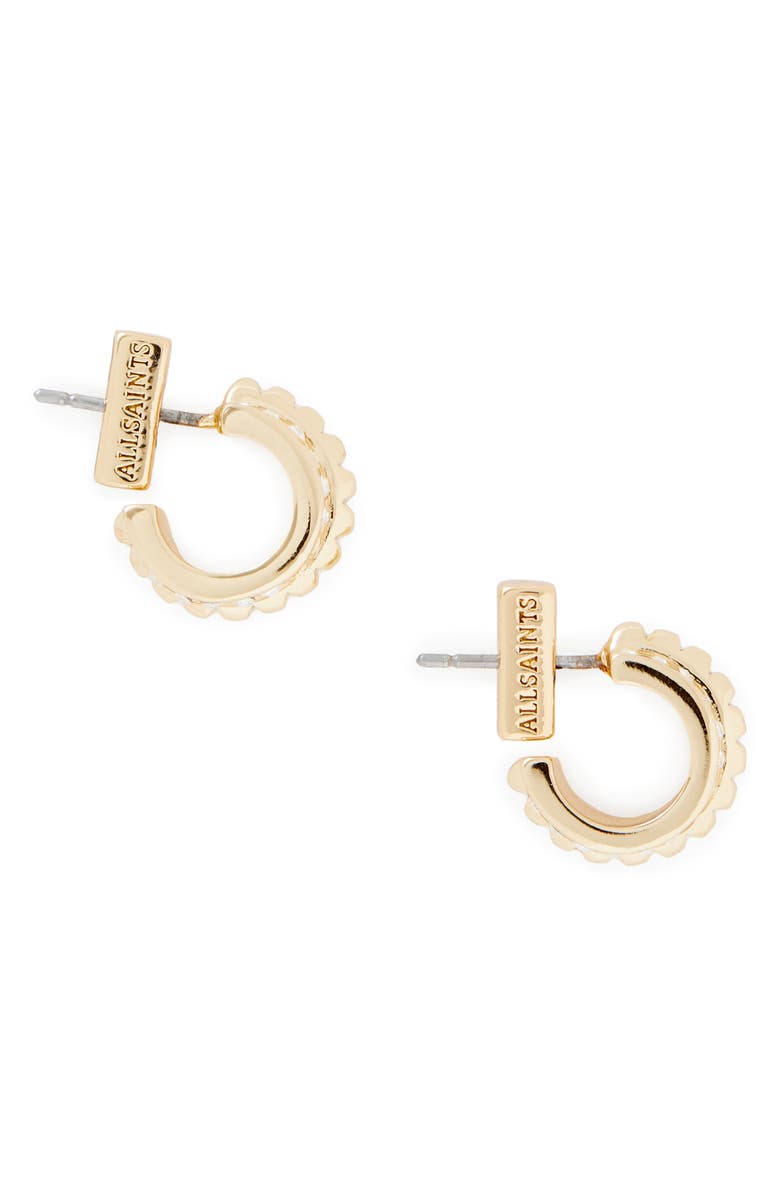 AllSaints Pyramid Crystal Huggie Hoop Earrings, Alternate, color, 