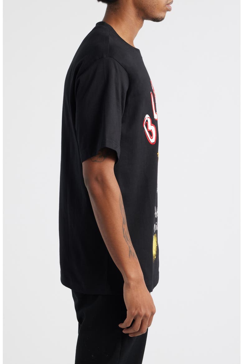 Blessed Embroidered Cotton Graphic T-Shirt, Alternate, color, BLACK