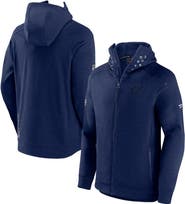 FANATICS Men's Fanatics Branded Heather Navy Nashville Predators Authentic Pro Road Tech Full-Zip Hoodie Jacket
