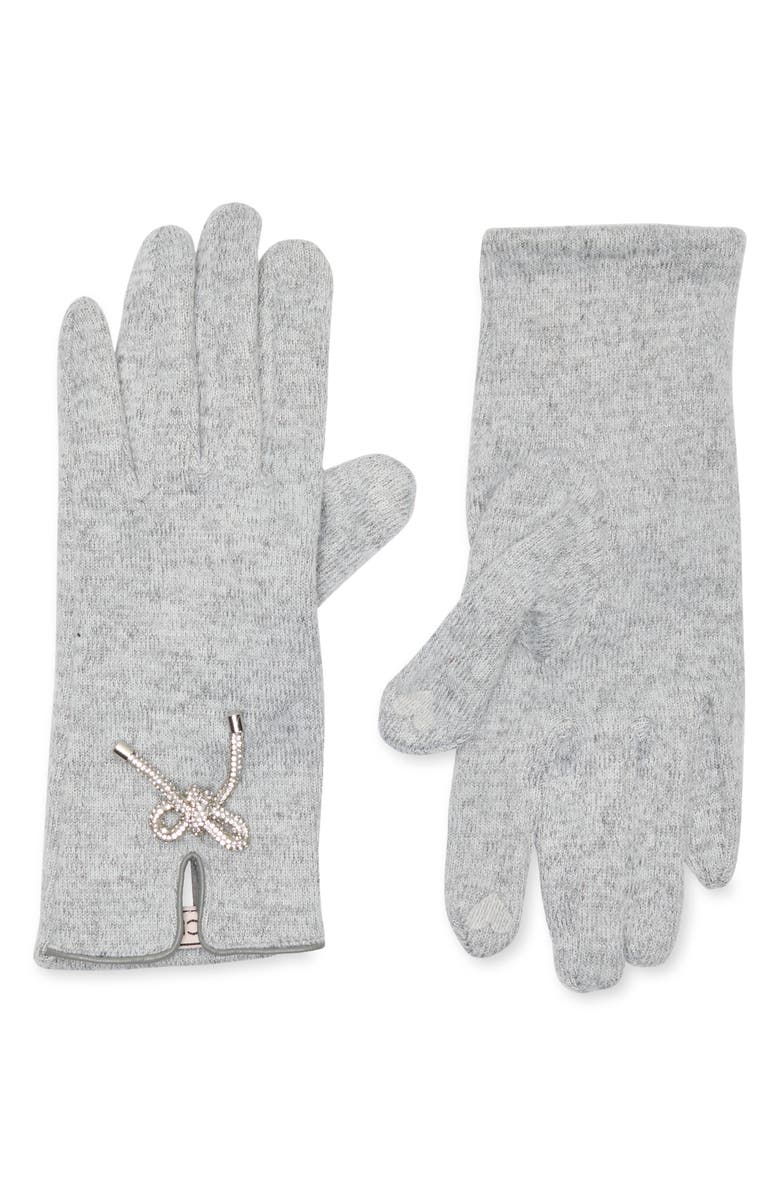 BCBGeneration Embellished Bow Gloves, Main, color, Grey