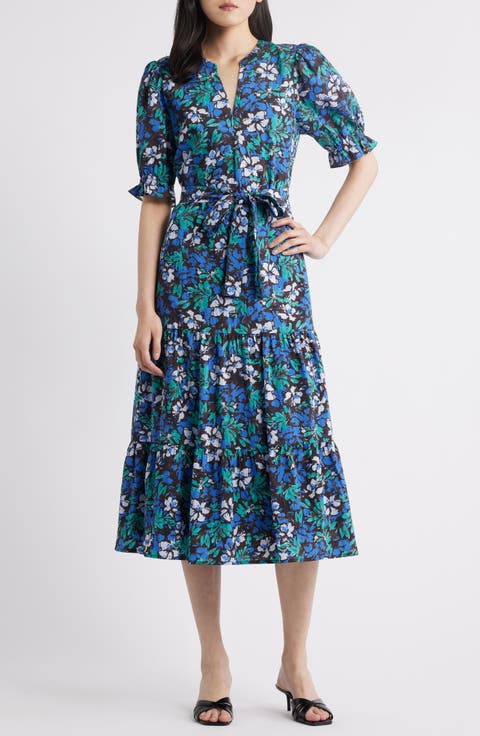 Eliana Floral Tiered Midi Dress