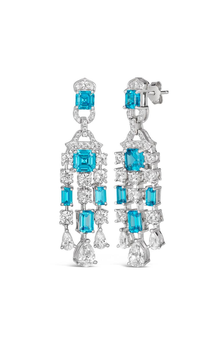 Anna Zuckerman Red Carpet Worthy Chandelier Earrings, Main, color, Aquamarine Crystalline