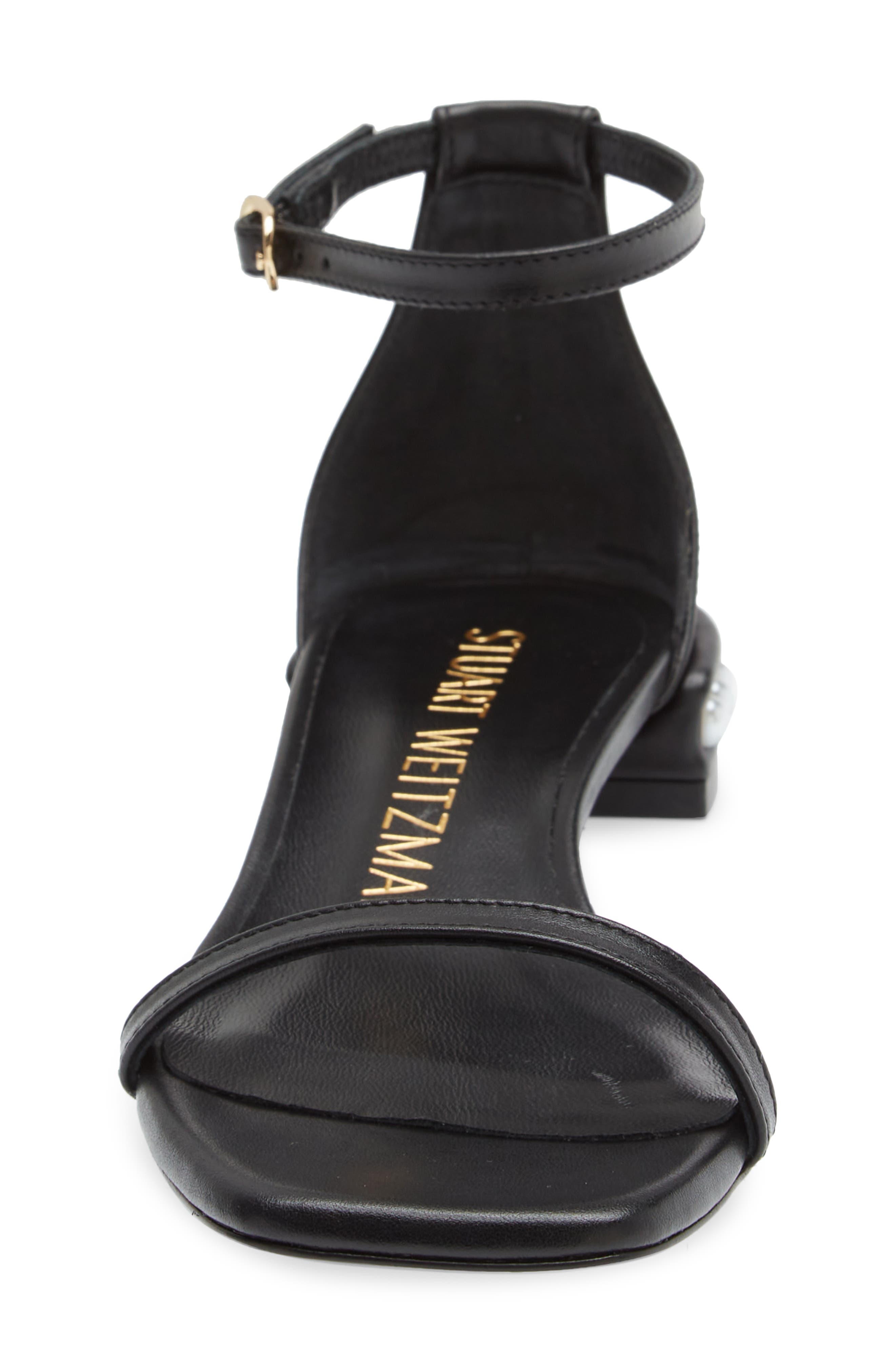 Stuart Weitzman Nudistcurve Imitation Pearl Flat Sandal, Alternate, color, 