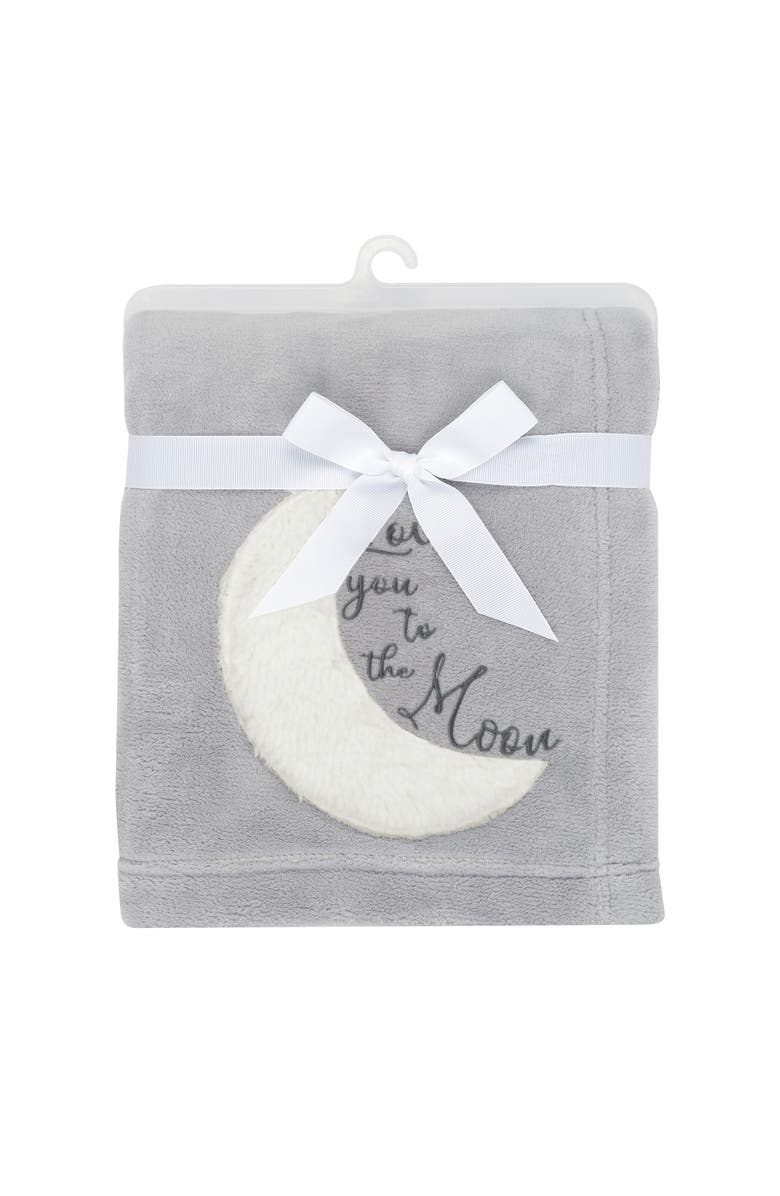 Lambs & Ivy Goodnight Moon Appliqued and Embroidered Fleece Baby Blanket, Alternate, color, Gray