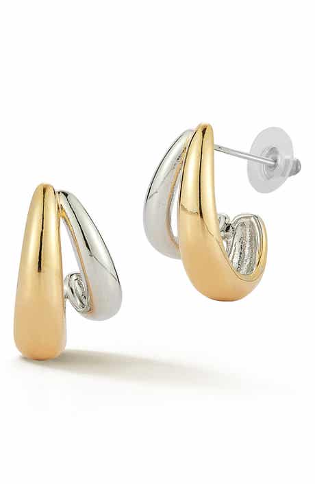 GLAZE JEWELRY Two-Tone Double Hoop Earrings