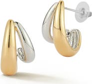 GLAZE JEWELRY Two-Tone Double Hoop Earrings