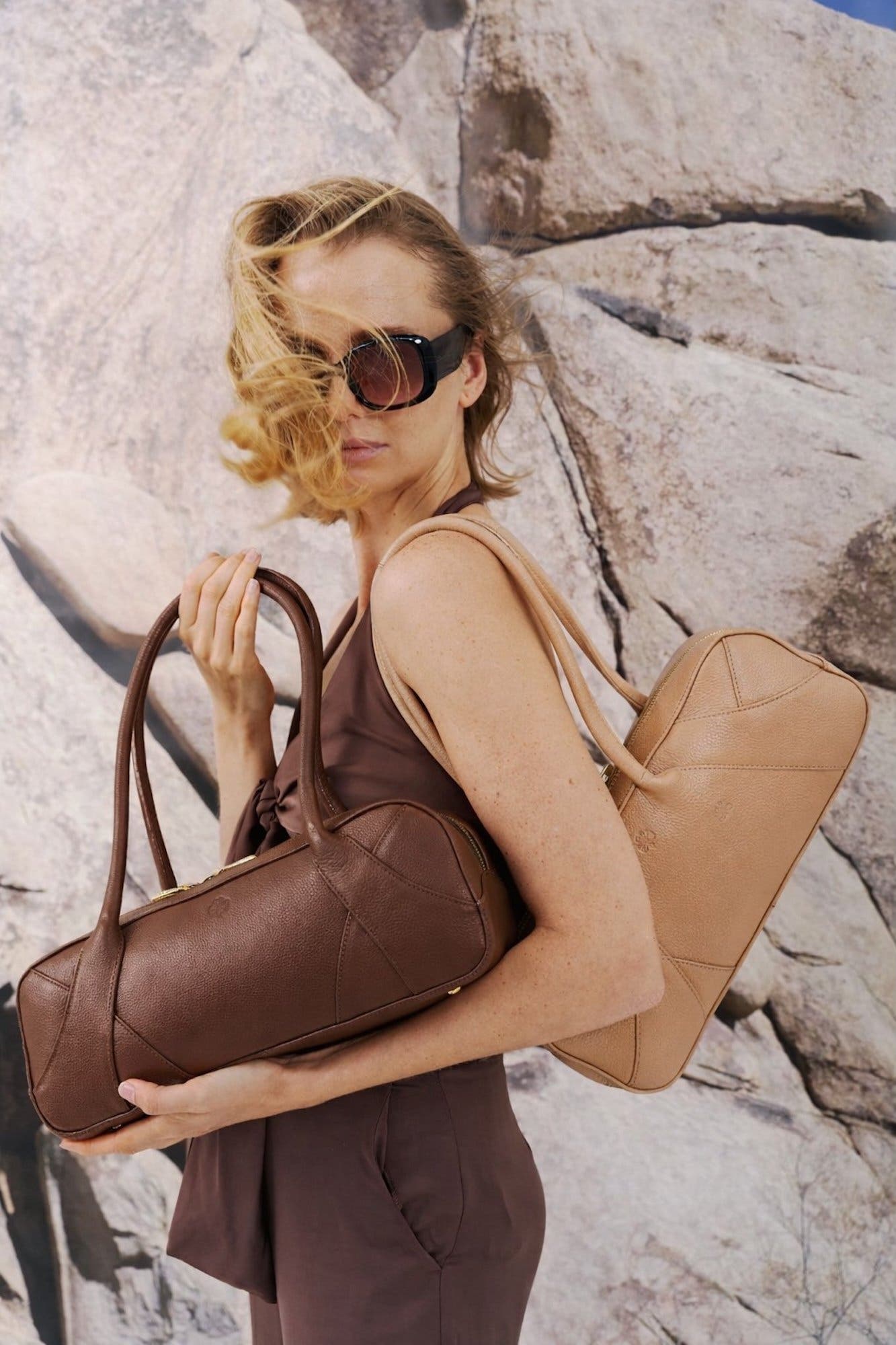 Almaira Sculptural Harmony Handbag, Alternate, color, Honey