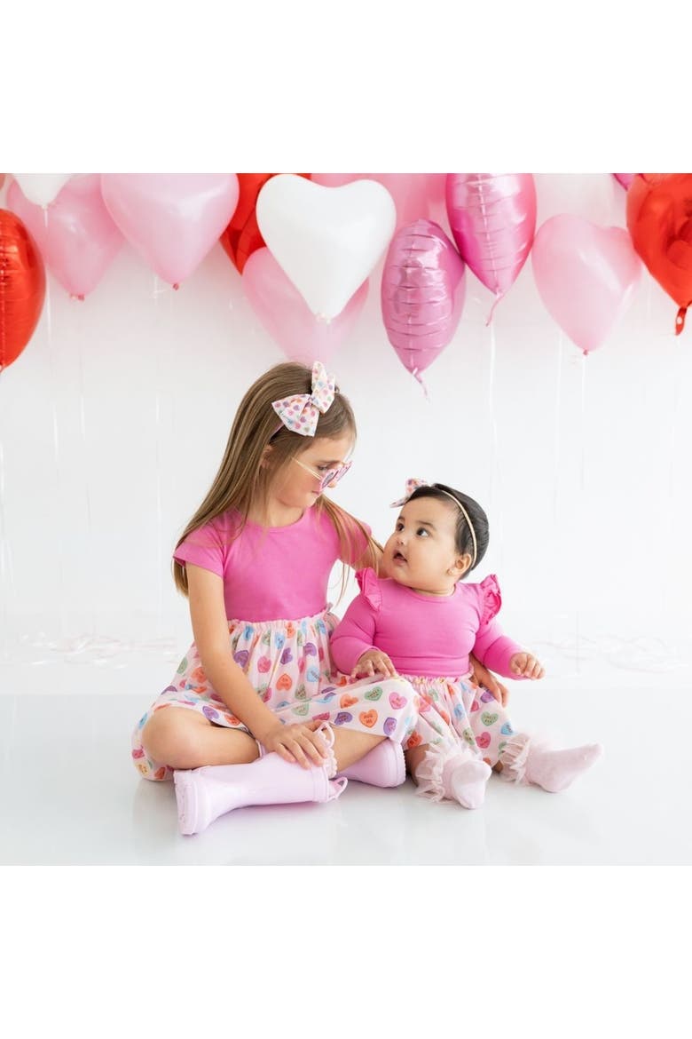 Candy Hearts Valentine's Day Tulle Bow Baby Headband, Alternate, color, Multicolor