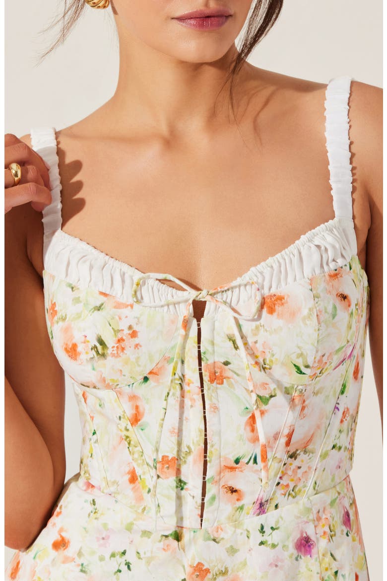 Julietta Floral Cotton Dress, Alternate, color, ORANGE GREEN FLORAL