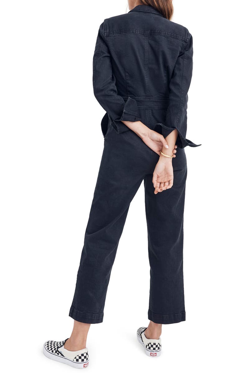 Madewell Garment Dyed Denim Slim Coverall Jumpsuit, Alternate, color, 