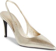 Prada Saffiano Metallic Leather Slingback Pump